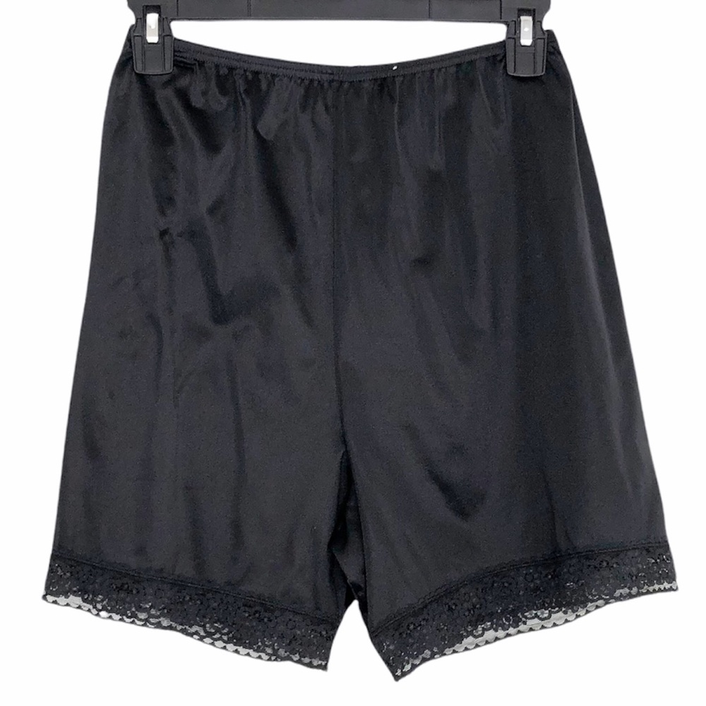 Vanity Fair Black Lace High Waist Loose Lingerie Shorts Women’s Size Small